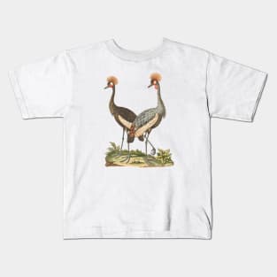 Wildlife Birds Illustration of Crowned African Crane Kids T-Shirt